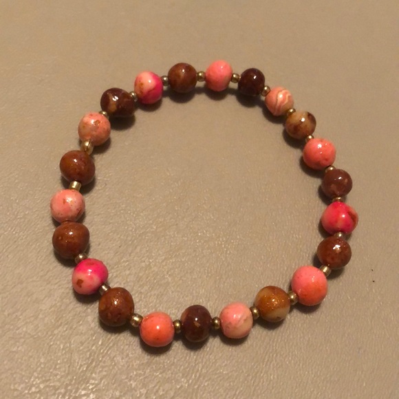 Jewelry - Pink and Brown Beaded Bracelet